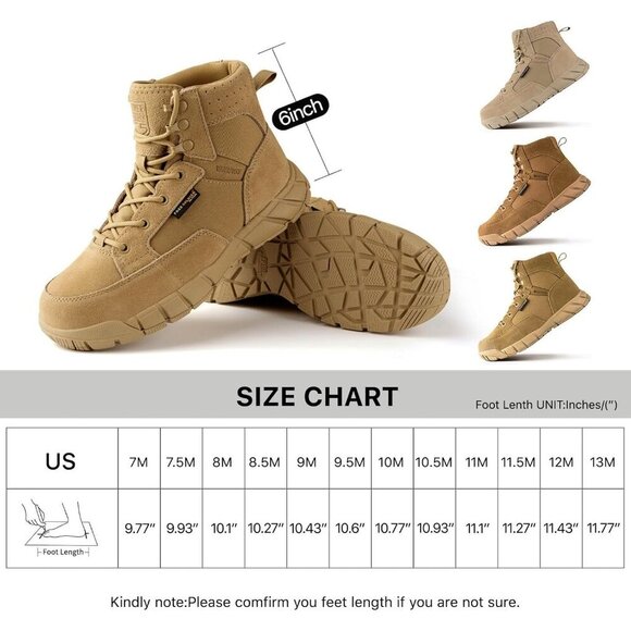 〽️Men\'s Light Brown Free Soldier Durable Waterproof Lightweight Tactical Boots main image 7